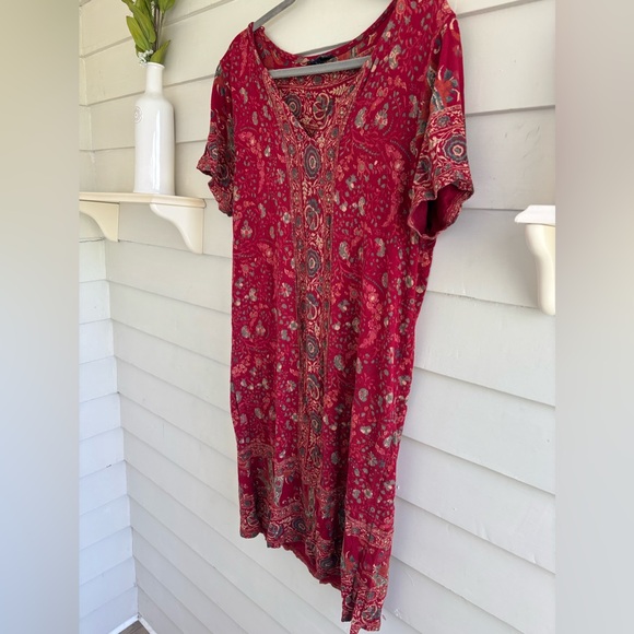 Lucky Brand Bohemian Short Sleeve Dress Women’s Size Large - Picture 9 of 13